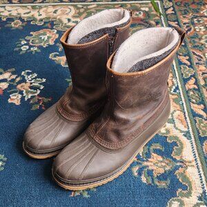 Sorel Mens Size 12 Winter Duck Boots Zip Pull Up Felt Lined Waterproof Cheyanne